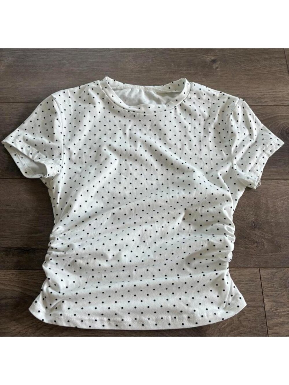 SHEIN White with black polka dot crop top #polkadot #cropped